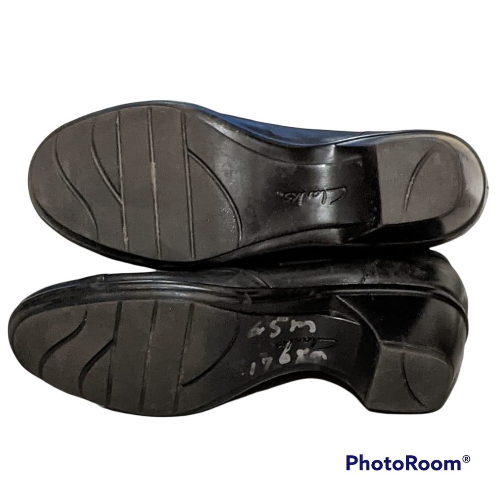 Clarks Black Leather Loafer 6.5 M Slipon Platform - Picture 12 of 12